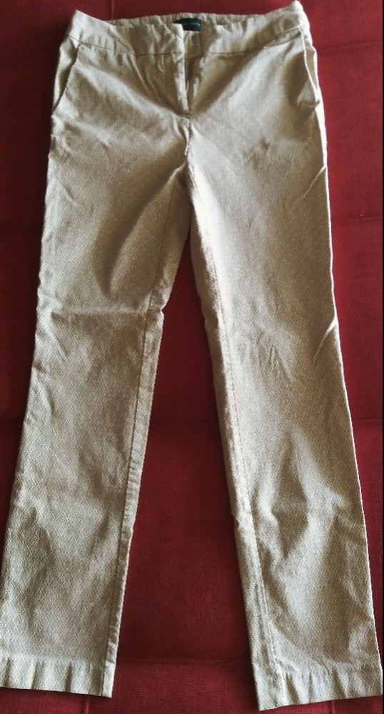 Tan & White Pattern Dress Pants